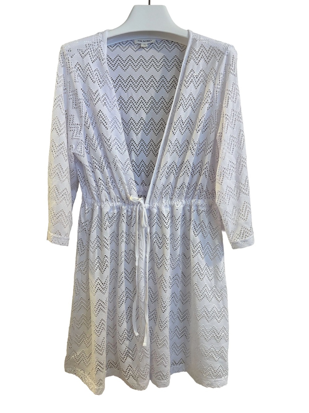 Women’s White Palm Rio Crochet Resort Swim Cover-Up, Size M